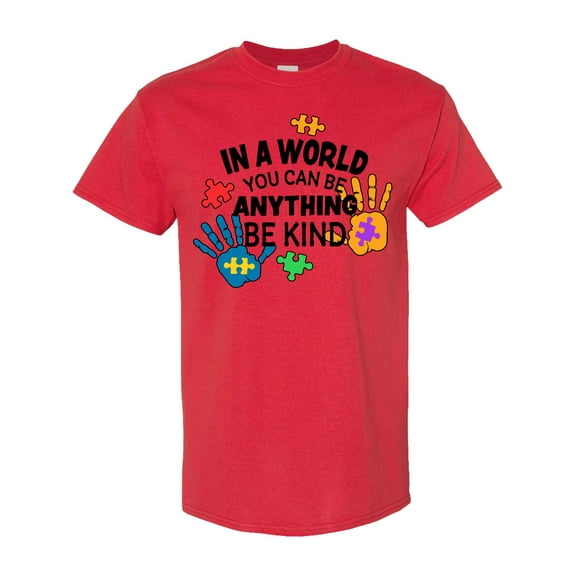 Inktastic In a World You Can Be Anything Be Kind Autism Awareness T-Shirt
