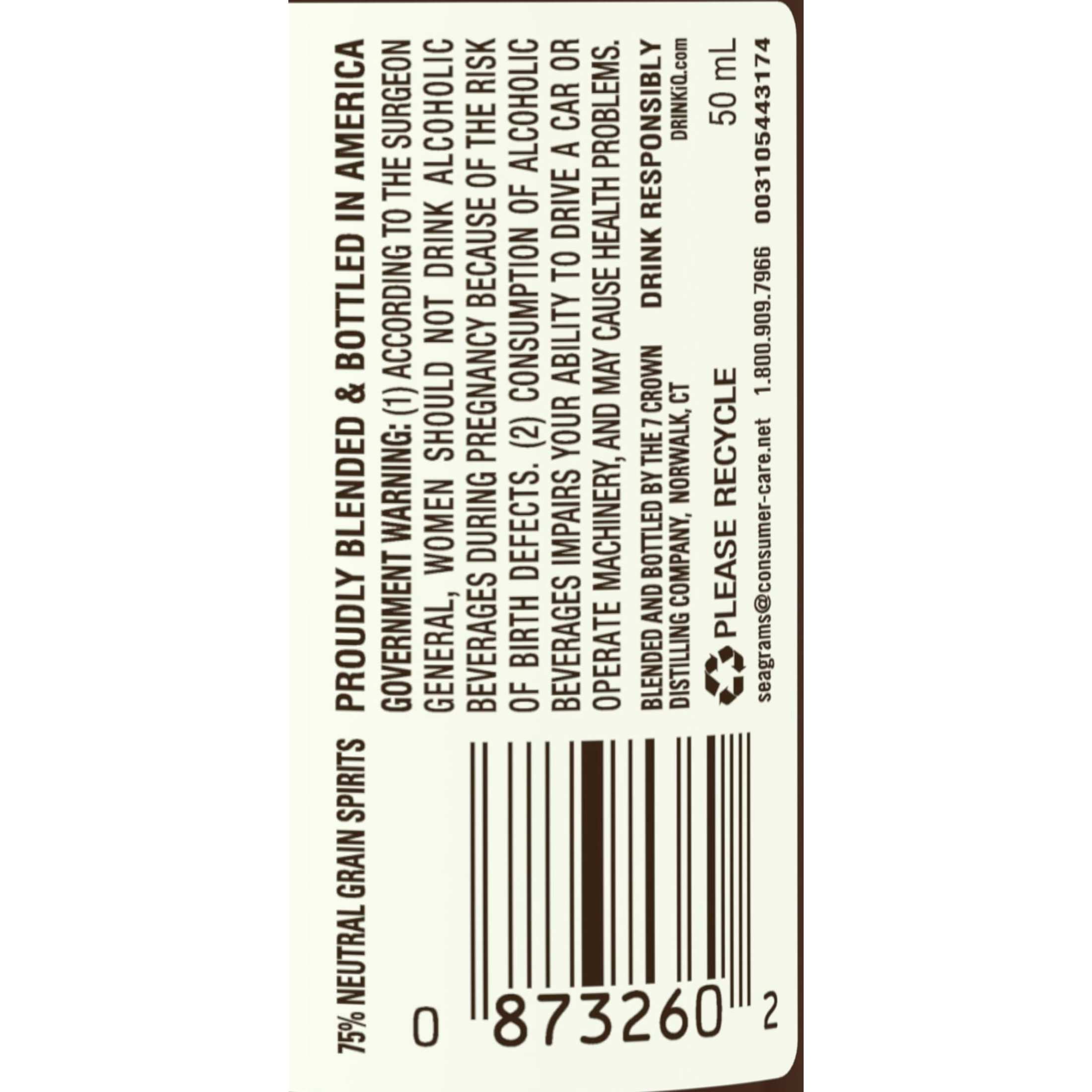 Seagram's 7 Crown American Blended Whiskey, 50 mL