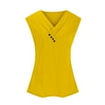 thumbnail image 4 of Mrat Seamless Tank Tops Women's Sleeveless Summer V-Neck Cut Casual Tops Basic Regular Tops Lace Camisole Tops for Women S-490 Yellow XL, 4 of 6