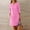 Pink, variant on LADIGASU Women's Crewneck Loose Half Sleeve Solid Knee-length Dress