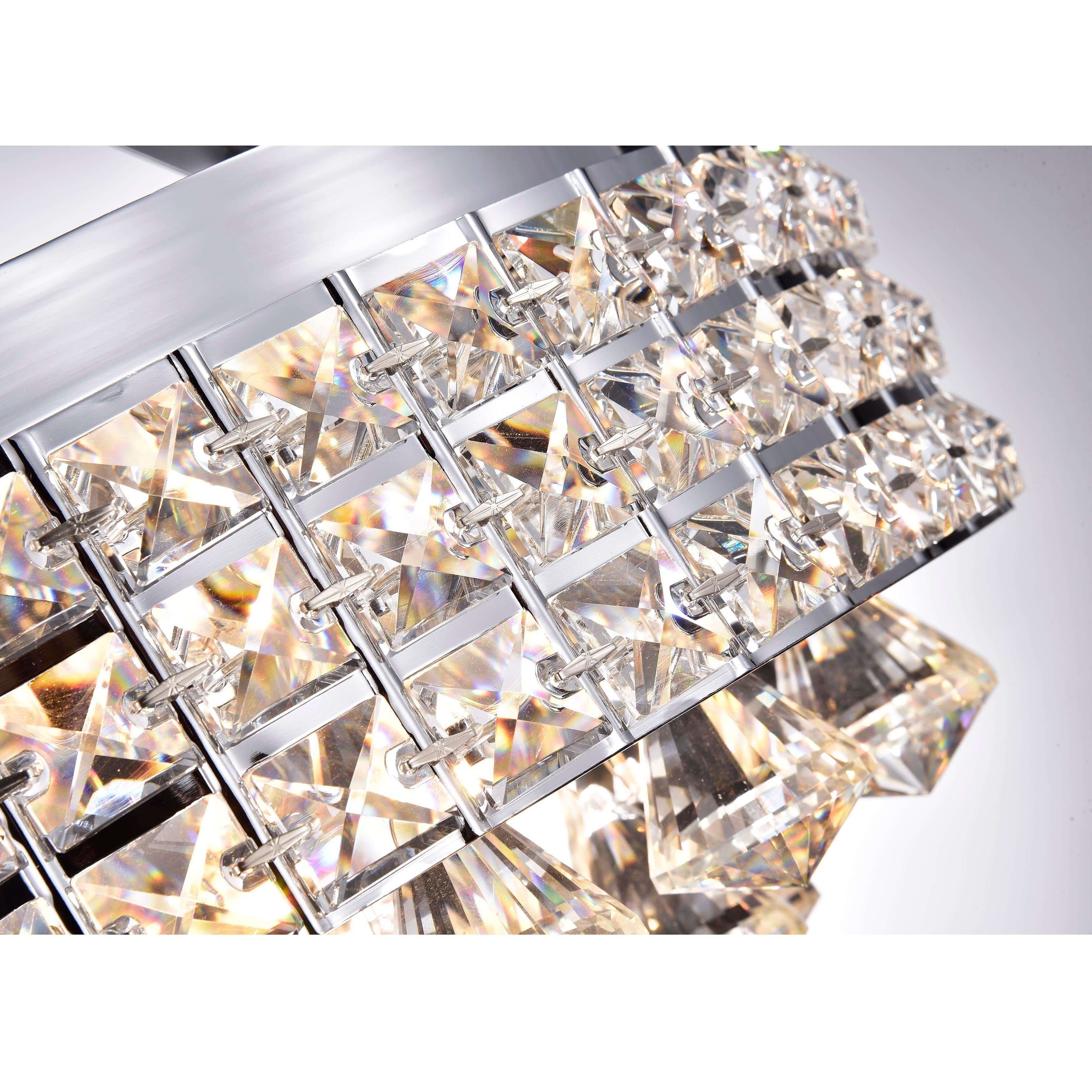 The Lighting Antonia 4 Light Crystal Semi Flush Mount