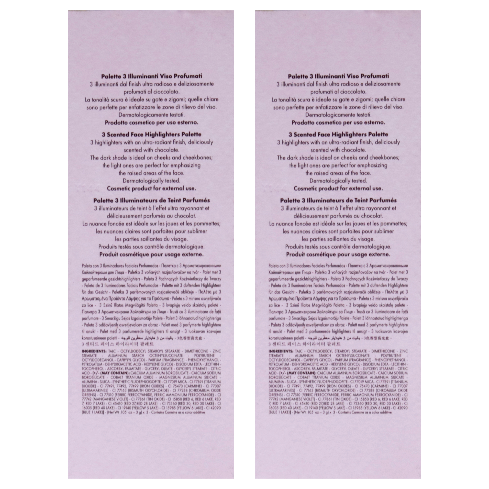 Pupa Milano Zero Calorie Chocolate Highlighter Palette - 001 Cherry Chocolate - Pack of 2 , 0.315 oz Highlighter