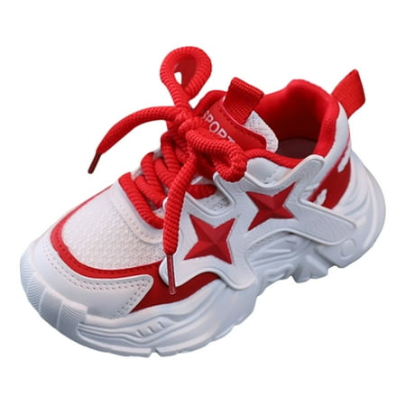 

8QIDA Sneakers for Baby Boy Girls Sports Shoes Fashionable New Pattern Cute Mesh Breathable and Comfortable Thick Bottom Flat Bottom up Four Seasons Casual Shoes 10.5-11 Years