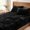 Black, variant on Velvet Fitted Sheet and Pillowcase Set, Luxury Soft Fuzzy Deep Pocket Sheet with Reinforced Elastic Corners, Twin XL, Cream, 15 Inch Depth
