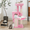 thumbnail image 5 of MoNiBloom 36-in Cat Tree & Kittens Play House, Multi-Level Plush Cat Condo for Indoor Cats, Soft Pink, 5 of 10