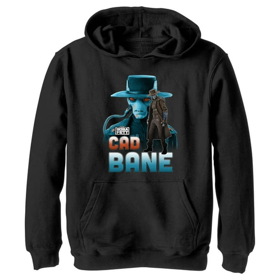 Boy's Star Wars: The Book of Boba Fett Cad Bane Mercenary and Bounty Hunter  Pull Over Hoodie Black Small
