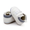 thumbnail image 4 of Quealent Baby Boys Girls High Top Ankle PU Leather Sneakers Soft Rubber Sole Moccasins Oxford Loafers Anti-Slip Toddler Wedding Uniform Dress Shoes White for Size 13=3, 4 of 7