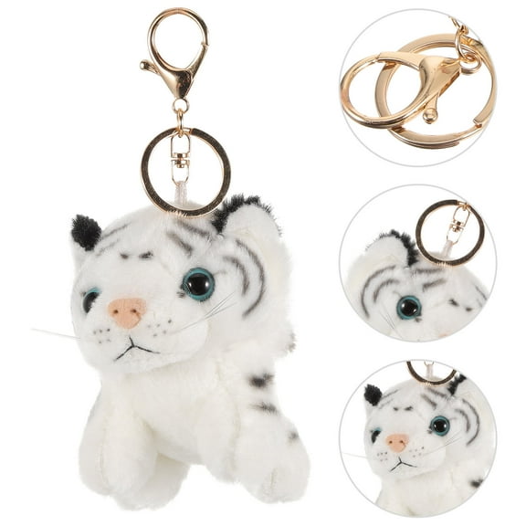 Soimiss Cute Jungle Animal Key Chain Tiger Shape Keyring Zinc Alloy Relatives 1Pack