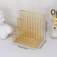 thumbnail image 2 of Xihbxyly Bandeja Metálica para Cartas, Estructura de Hierro Forjado, Acabado Dorado Brillante, Elegante Organizador de Escritorio, Gran Capacidad de Almacenamiento, Ideal para Oficina y Hogar, Diseño, 2 of 6