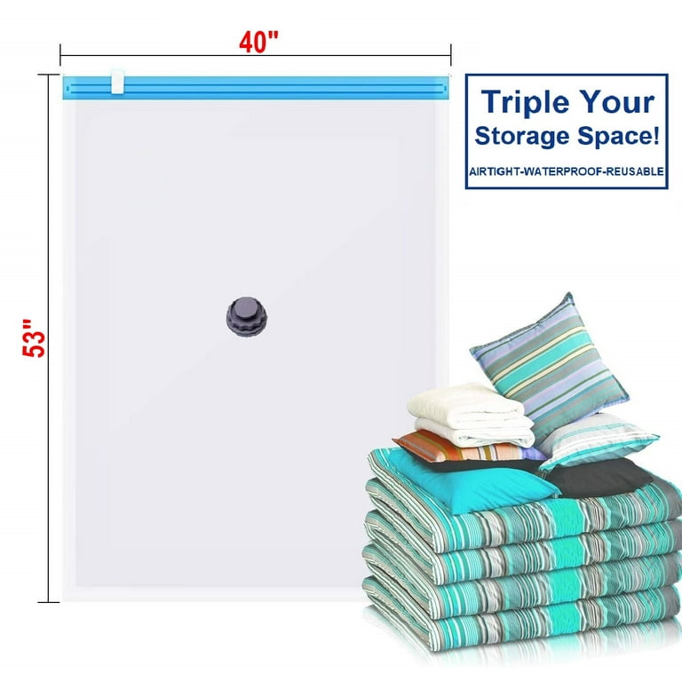 6 Pack: The Largest Super Jumbo Vacuum Seal Space Saver Storage Cleaners Bag  40X53 Space Organizer Bag QQbed 