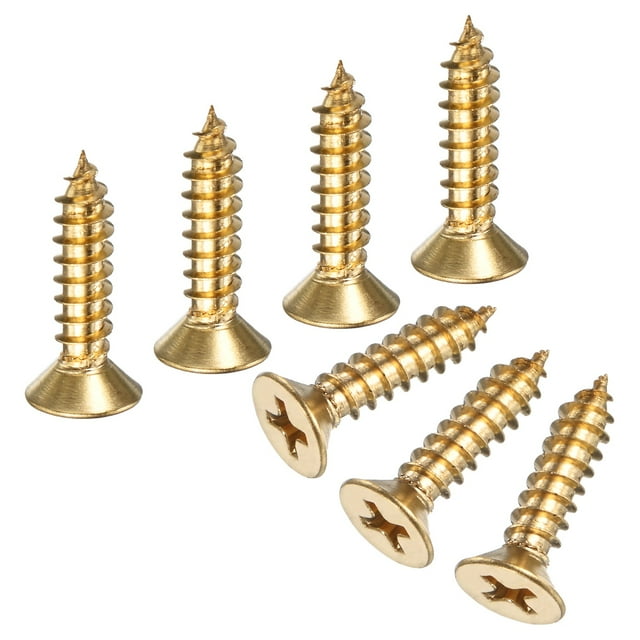 Uxcell Paquete de 50 Tornillos de Madera, M5 x 20mm Cabeza Phillips de Latón