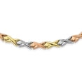 thumbnail image 2 of 10k Gold Tri-Color Polished and Brushed D/C Necklace, 2 of 4