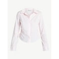 thumbnail image 5 of No Boundaries Side Ruched Button-Down Shirt, Women’s XXS-XXL, 5 of 5