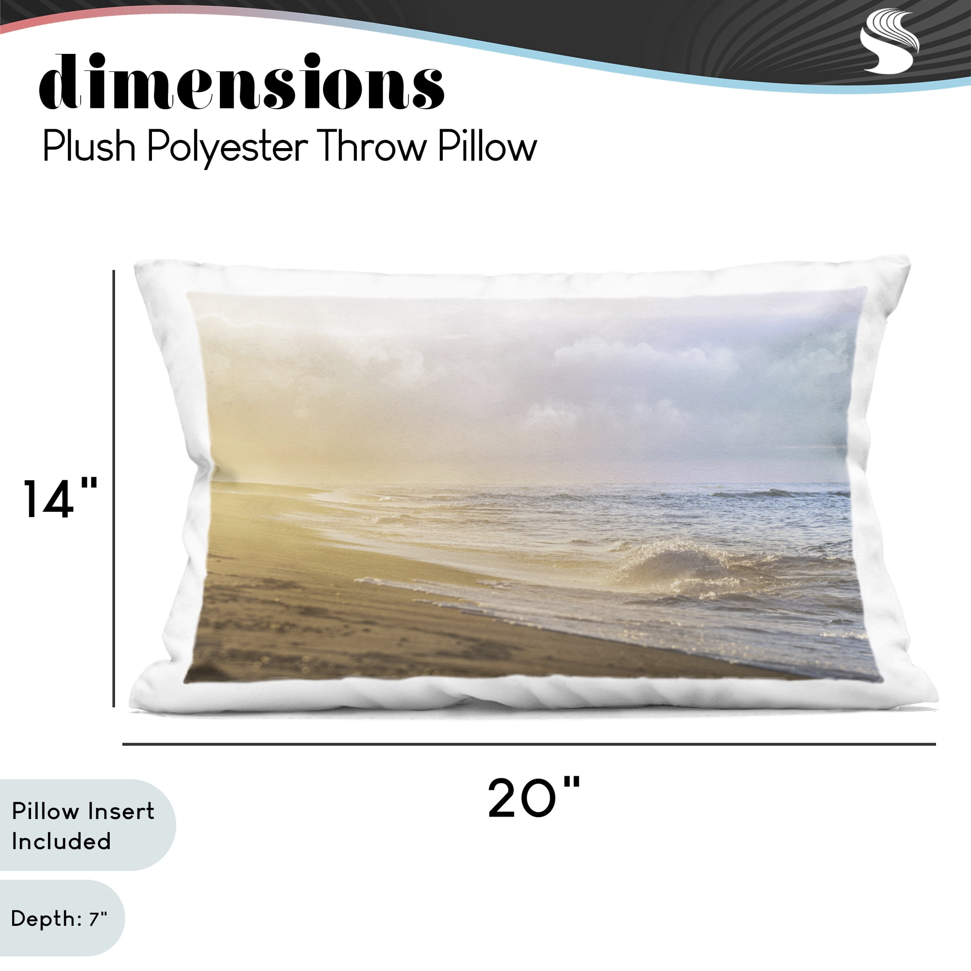Stupell Industries Gentle Seaside Breeze Decorative Printed Throw Pillow, design by Marcus Prime, 14 x 7 x 20