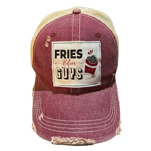 Popfizzy Funny Trucker Hat, Girl Power, Relationship Gifts, Girl Code Gift, Girl Boss Gifts, Breakup Gift Fries Before Guys