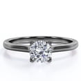 thumbnail image 1 of JeenMata Impresionante Anillo para Mano Derecha con Solitario de 1 Quilate de Talla Brillante Redonda Engastado en Garras en Baño de Oro Negro de 18 K sobre Plata, 1 of 6