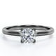 thumbnail image 1 of JeenMata Impresionante Anillo para Mano Derecha con Solitario de 1 Quilate de Talla Brillante Redonda Engastado en Garras en Baño de Oro Negro de 18 K sobre Plata, 1 of 6