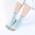 thumbnail image 4 of Otoño e invierno con calcetines de cinco dedos Calcetines de punta absorbentes de sudor de algodón de color de tubo medio para mujer Calcetines de punta deportivos lindos de estilo coreano, 4 of 6