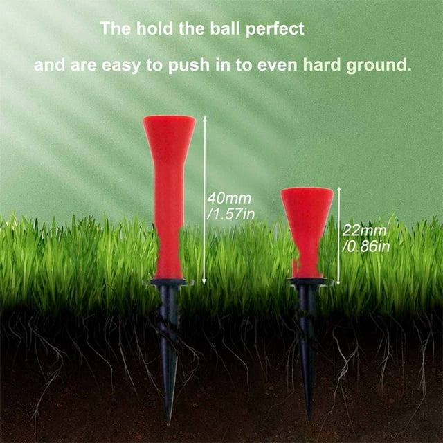 Lot de 12 T-Shirts de Golf Support de Balle en Plastique Stable Portable Réutilisable Extérieur Intérieur Accessoires de Pratique de Golf Apprenants 6 Pcs Rouge+6 Pcs Bleu 76mm