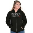 thumbnail image 4 of Psychoville Population Nine Funny Unisex Fleece Graphic Zip Up Hoodie Brisco Brands 2X, 4 of 5