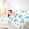 thumbnail image 3 of spefrowx Kawaii Sea Turtle Twin Bedding for Kids, Silhouette Coral Starfish Shell Bedding Comforter Set, Polka Dot Reversible, 7 Pieces, 3 of 6
