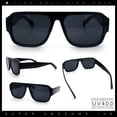 thumbnail image 2 of Mens Luxe Flat Top Rectangular Racer Plastic Fashion Sunglasses [All Black], 2 of 8