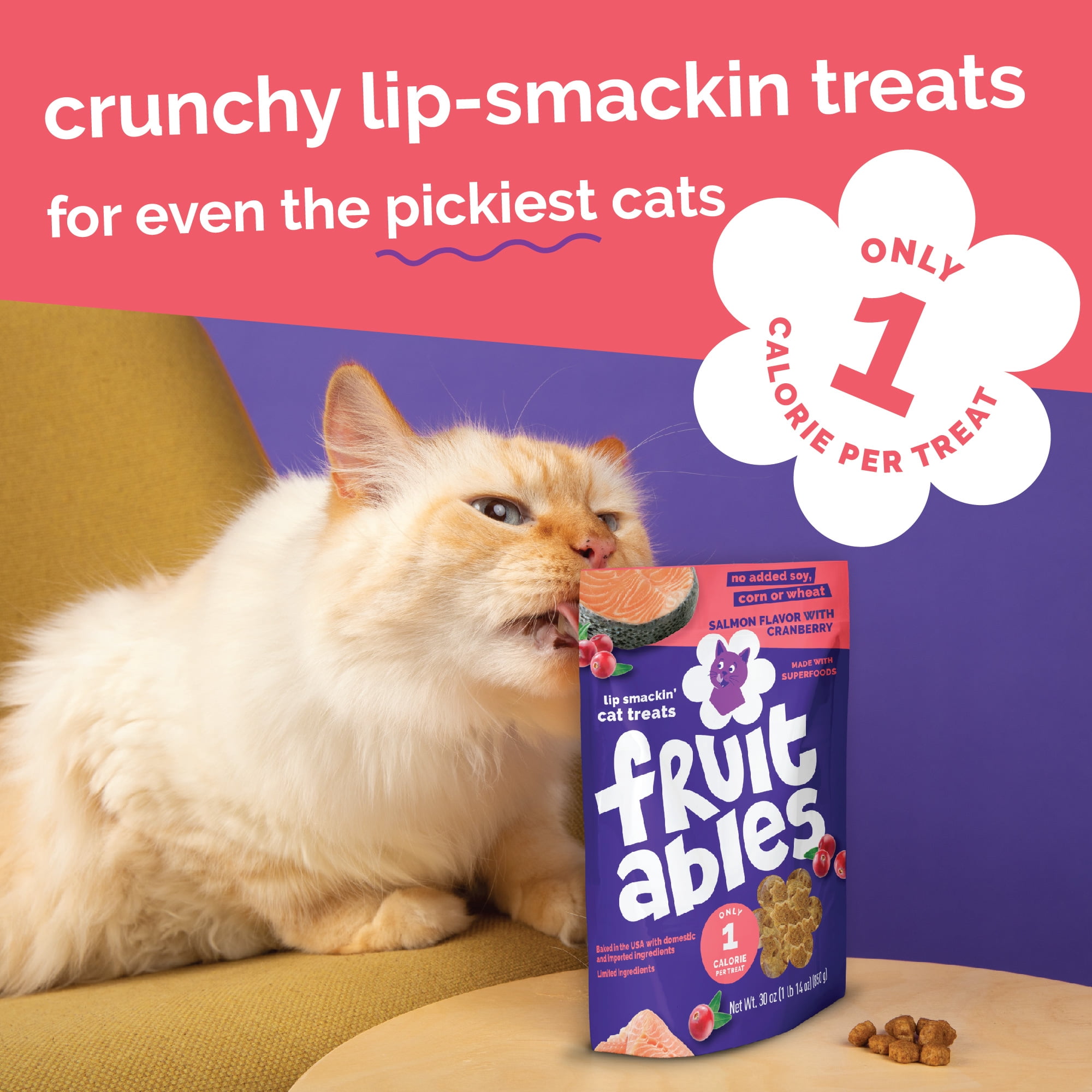 Fruitables Salmon and Cranberry Cat Treats - 30 Ounces