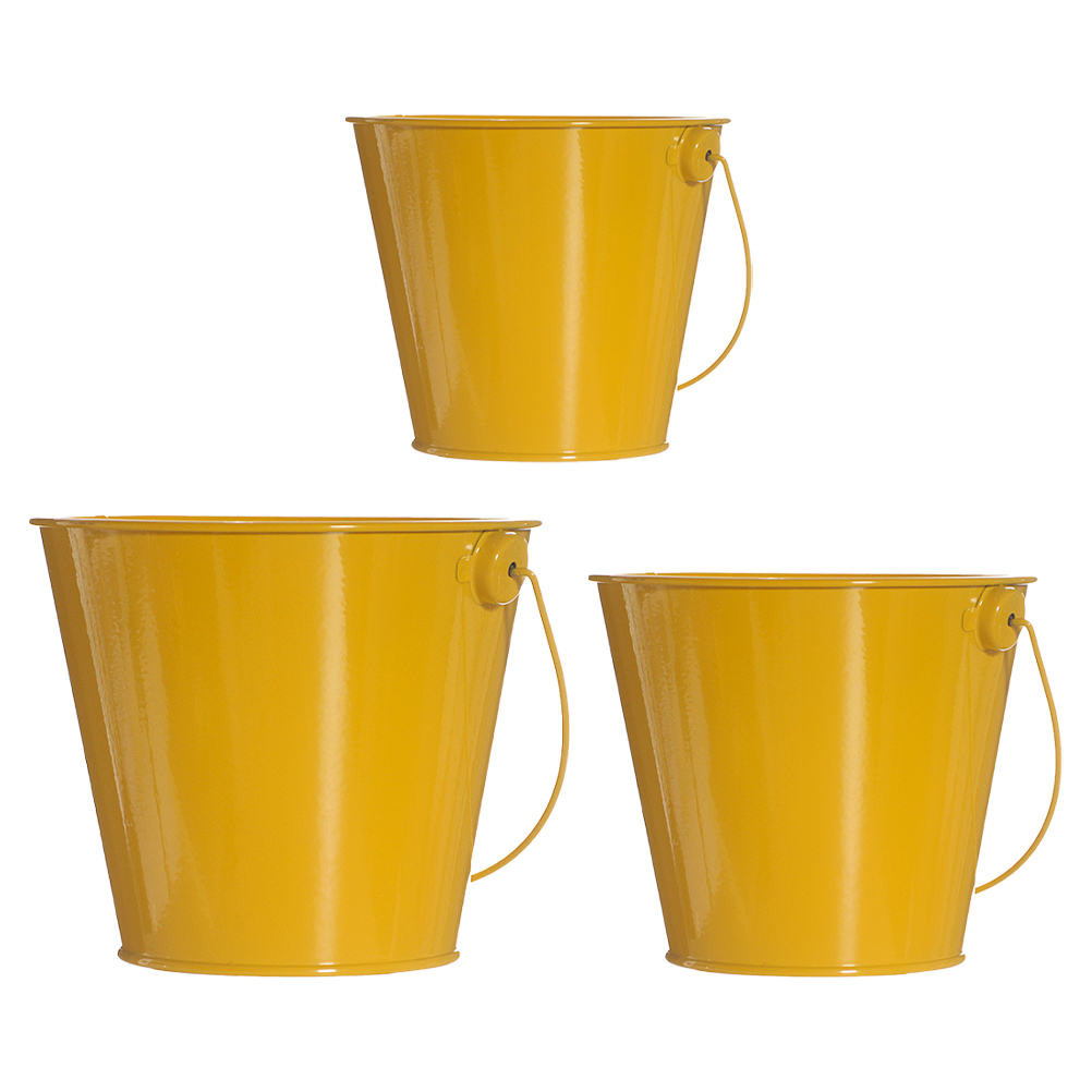 NUOLUX Flower Metal Bucket Vase Wall Farmhouse Planter Tin Rustic Vases