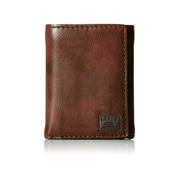 Levi's Men's Trifold Wallet - Sleek and Slim, Brown Stitch, Size One Size