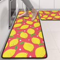 thumbnail image 2 of Kitchen Rugs Sets Of 2,Yellow Lemon Fruit Dots Red Pattern Anti Fatigue Kitchen Mat Rugs Non Slip Washable,Decorative Kitchen Floor Mats for Kitchen,Sink,Laundry,17"x47"+17"x47", 2 of 5