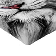 thumbnail image 2 of Ambesonne Black White Fitted Sheet, Winter White Tiger, Twin XL Size, White Black and Grey, 2 of 3