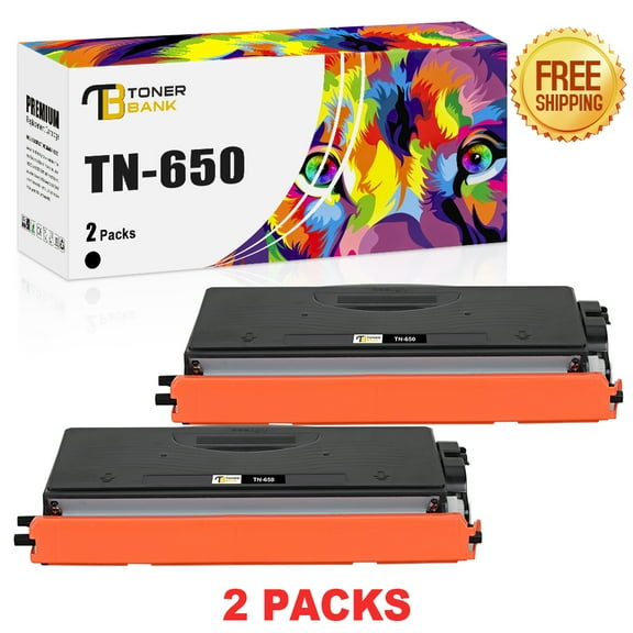 Toner Bank Compatible Toner Cartridge Replacement for Brother TN-650 TN650 High Yield (Black, 2-Pack)