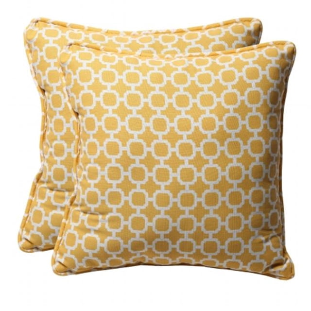 Pillow Perfect 450278 Hockley Yellow 18.5-Inch Throw Pillow (Set of 2)