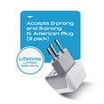 thumbnail image 3 of Adaptador de viaje Plug Ceptics Brazil tipo N (paquete de 3), 3 of 8