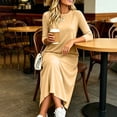 thumbnail image 6 of UKHCCC Women's Casual Loose Fit Maxi Dress T-Shirt with Pockets Long Side Slit Flowy Summer Beach Vacation Solid Color Cotton S-3XL, 6 of 7