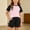 Pink, variant on BXJX Girls Summer Outfit Sets, 2 Piece Color Block Short Sleeve T-Shirt and Shorts Set Blue Size 5-6 T