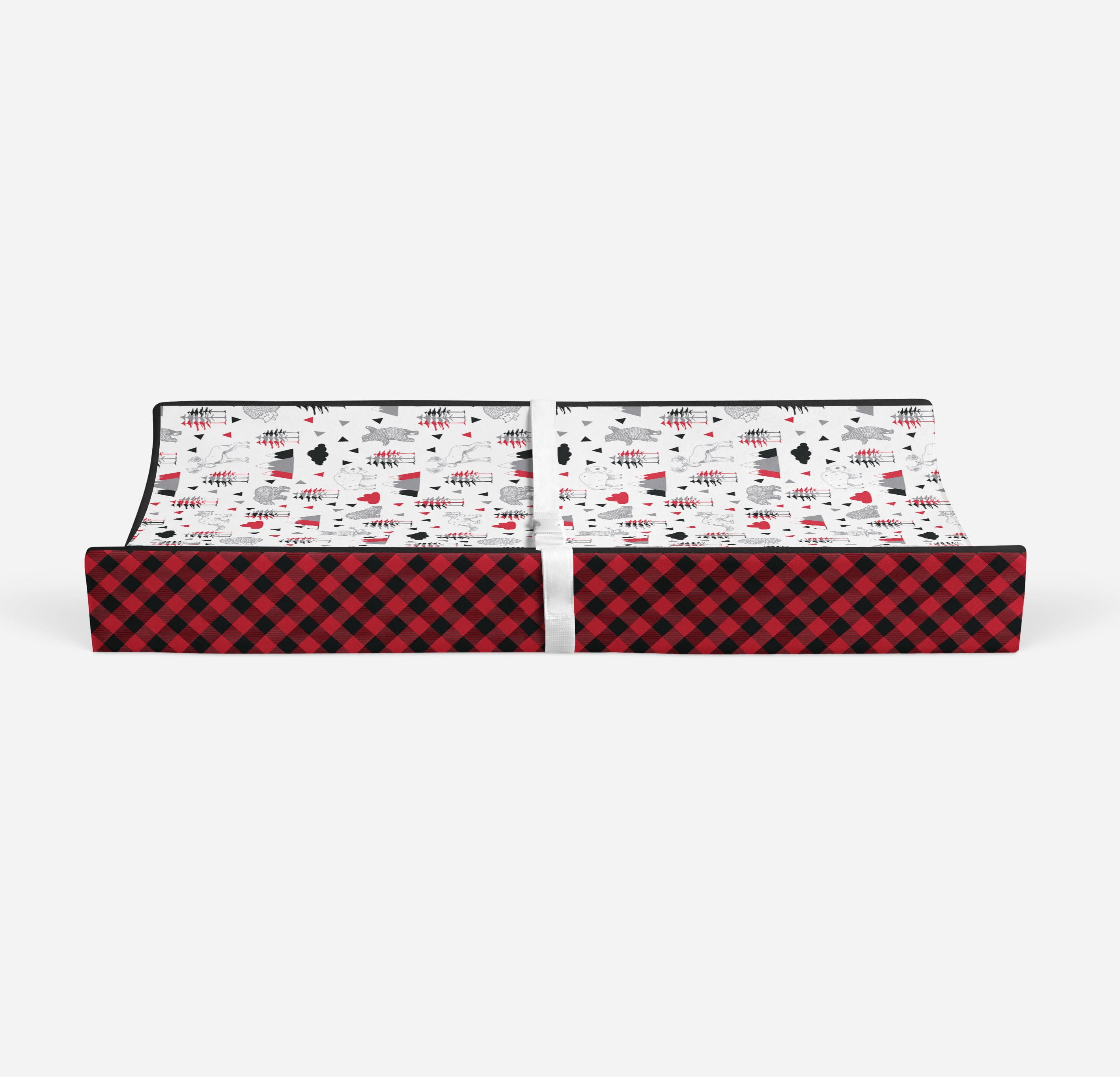 Bacati - Lumberjack Red/Black/Gray Quilted Changing Pad Cover