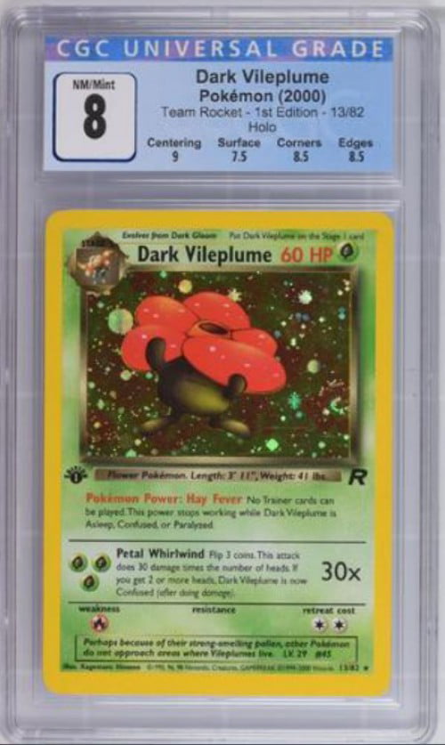 30/82 1x English Pokemon Te Unlimited Edition PL/MP Dark Vileplume Rare 