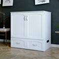 thumbnail image 3 of AFI Southampton Twin-XL Solid Wood Murphy Bed Chest with Mattress, Drawer & Charger, White, 3 of 18