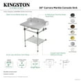 thumbnail image 4 of Kingston Brass LMS30MAB5 Pemberton 30" Carrara Marble Console Sink with Acrylic Legs and Shelf (8-Inch, 3-Hole), Carrara Marble White/Oil Rubbed Bronze, 4 of 4
