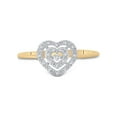 thumbnail image 2 of FB Jewels 10kt Yellow Gold Womens Round Diamond Slender Heart Cluster Ring 1/20 Cttw Size 9, 2 of 3