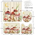 thumbnail image 2 of Cow Skull Moon Bathroom Sets with Shower Curtain and Rugs and Accessories, Black White Boho Shower Curtain Sets, Four Fire Earth Geometric Shower Curtains for Bathroom Decor 4 Pcs, 2 of 7