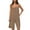 Khaki, variant on Summer Fashion Jumpsuits for Women Dressy Plus Size Solid Color Loose Sleeveless Pocket Wide Leg Shorts Overalls Clearance Under 10$!