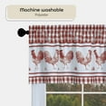 thumbnail image 3 of Light Filtering Printed Tier & Valance Window Curtain Set - 58 Inch Length, 36 Inch Width - Barnyard (Burgundy), Machine Washable Drape for Kitchen, Bedroom, Living, & Dining Room by Achim Home Decor, 3 of 3