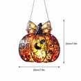 thumbnail image 2 of Halloween Stained-Glass Style Pumpkin Suncatcher Ornament, Double Sided Acrylic Window Pumpkin Suncatcher, Vintage Fall Wall Hanging Ornament for Home Decor, 2 of 8