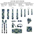 thumbnail image 6 of Jacob Alexander Men's Royal Tartans Plaid Dress Gordon Regular Length Neck Tie - Green White, 6 of 7