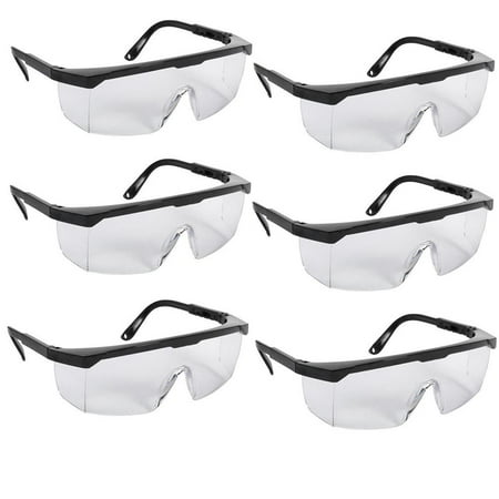 

Pandaspa Safety Glasses Clear Lens - Protective Googles For Eye Protection Pack of 6