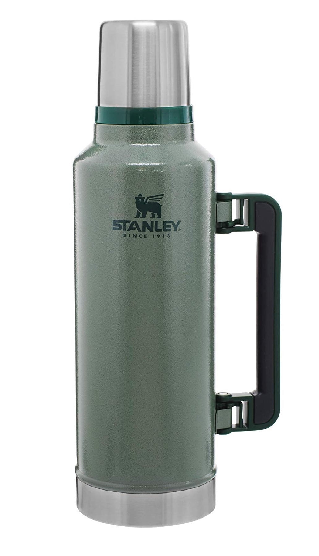 STANLEY 0.47L STAINLESS STEEL VACUUM BOTTLE FLASK HOT COLD DRINKS GREEN THERMOS 