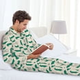 thumbnail image 6 of Sikiie Cartoon Crocodile Mens Pajama Set, Soft Warm Long Sleeve Sleepwear, Cozy Button-Down Pjs for Men-Large, 6 of 7