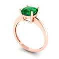 thumbnail image 2 of 2 ct Cushion Cut Simulated Emerald Solitaire 18K Rose Gold Womens Engagement Ring, 2 of 5